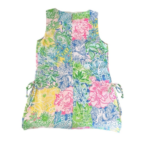 Lilly Pulitzer Donna Tunic Top Multi Colored Floral Cheek To Cheek Zip Up XSmall - Picture 3 of 11